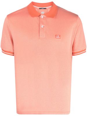 C.P. Company embroidered-logo cotton polo shirt - Orange
