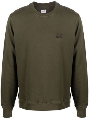 C.P. Company embroidered-logo cotton sweatshirt - Green