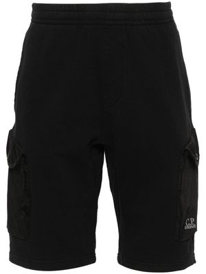 C.P. Company embroidered-logo cotton track shorts - Black