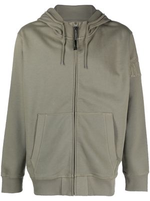 C.P. Company embroidered-logo zip-up hoodie - Green