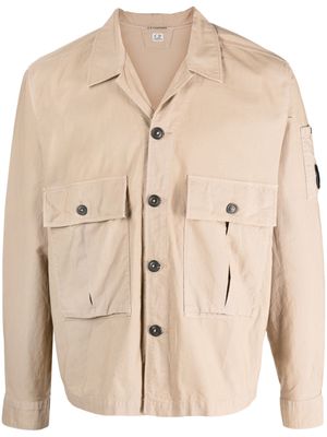 C.P. Company flap-pocket cotton shirt jacket - Brown