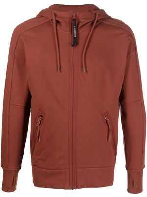 C.P. Company Goggle-detail zip-up hoodie - Red