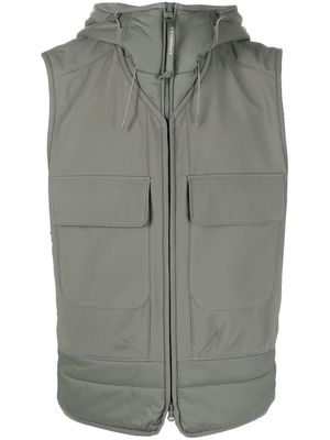 C.P. Company goggle-hooded zipped-up gilet - Green