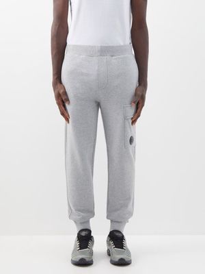 C.P. Company - Goggle-lens Cotton-jersey Cargo Track Pants - Mens - Grey