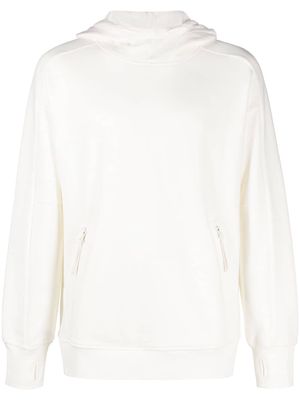 C.P. Company Goggles-detail jersey-fleece hoodie - White