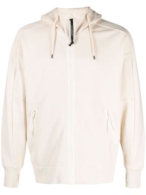 C.P. Company Goggles-detail zip-up hoodie - Neutrals