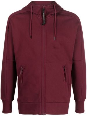 C.P. Company Goggles-detail zip-up hoodie - Red