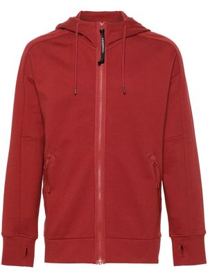 C.P. Company Goggles-detailed zip-up hoodie - Red