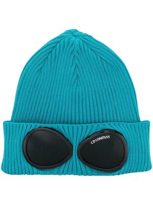 C.P. Company Goggles ribbed-knit beanie hat - Blue