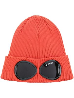 C.P. Company Goggles ribbed-knit beanie hat - Orange