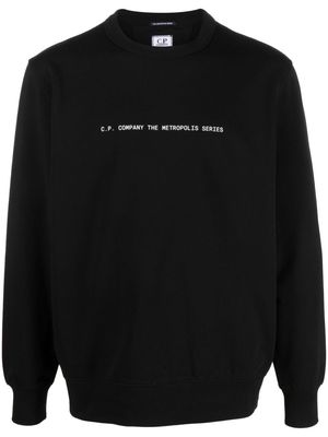 C.P. Company graphic-print stretch-cotton sweatshirt - Black
