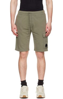 C.P. Company Green Garment-Dyed Shorts
