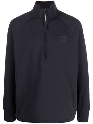 C.P. Company half-zip fastening logo sweatshirt - Blue