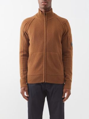 C.P. Company - High-neck Zip Wool-blend Cardigan - Mens - Brown