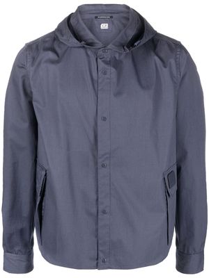 C.P. Company hooded cotton shirt jacket - Blue