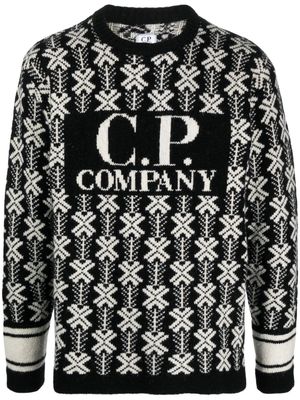 C.P. Company intarsia-knit logo virgin-wool jumper - Black