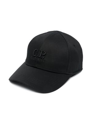 C.P. Company Kids embroidered-logo cotton cap - Black