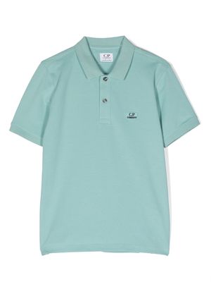 C.P. Company Kids embroidered-logo cotton polo-shirt - Blue