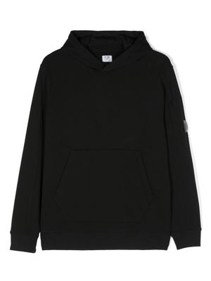 C.P. Company Kids Lens-appliqué hoodie - Black