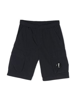 C.P. Company Kids Lens-detail cargo-pockets shorts - Blue