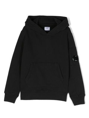 C.P. Company Kids Lens-detail cotton hoodie - Black