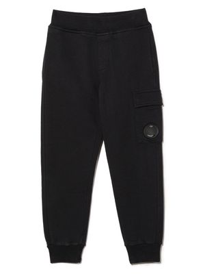 C.P. Company Kids Lens-detail cotton track pants - Black