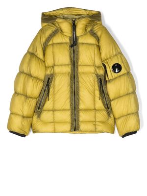 C.P. Company Kids lens-detail hooded padded jacket - Green