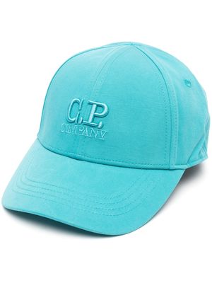 C.P. Company Kids logo-embroidered cotton cap - Blue