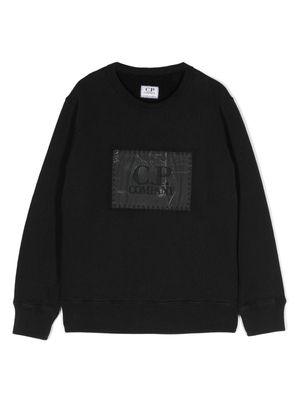 C.P. Company Kids logo-embroidered cotton sweatshirt - Black