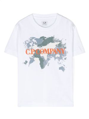 C.P. Company Kids logo-embroidered cotton T-shirt - White