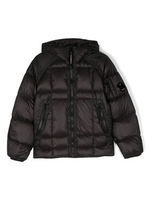 C.P. Company Kids logo-patch padded-design jacket - Black