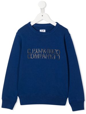 C.P. Company Kids logo-print cotton sweatshirt - Blue