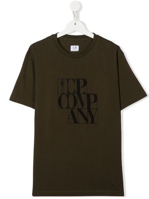 C.P. Company Kids logo-print cotton T-shirt - Green