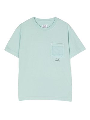 C.P. Company Kids mesh-detail cotton T-shirt - Green