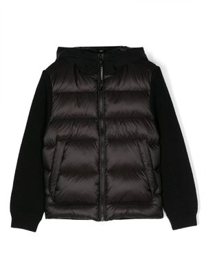 C.P. Company Kids panelled tonal padded jacket - Black