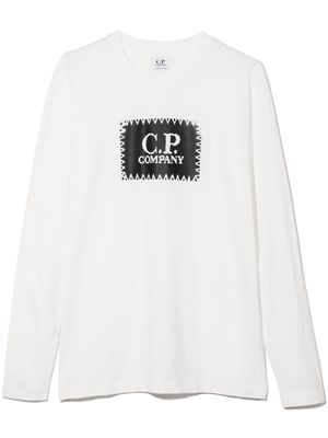 C.P. Company Kids TEEN logo-label long-sleeve T-shirt - White