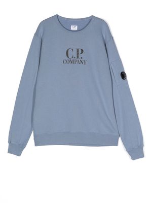 C.P. Company Kids TEEN logo-patch sweatshirt - Blue