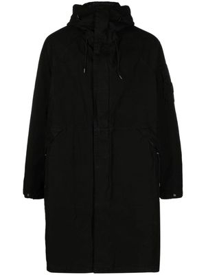 C.P. Company Lens-appliqué layered padded coat - Black