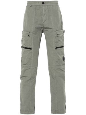 C.P. Company Lens-appliqué tapered trousers - Green