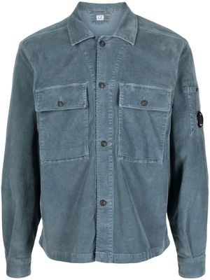 C.P. Company Lens detail button-up corduroy overshirt - Blue