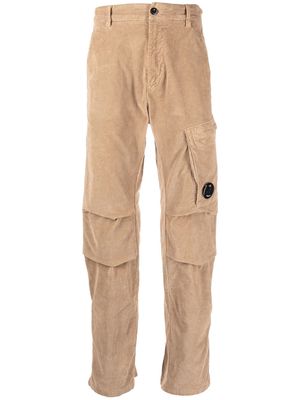 C.P. Company Lens detail corduroy cargo trousers - Neutrals