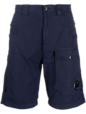 C.P. Company Lens-detail cotton bermuda shorts - Blue