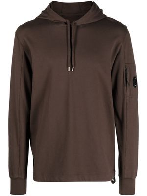 C.P. Company Lens-detail cotton hoodie - Brown