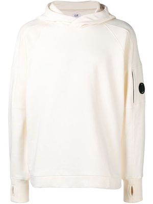 C.P. Company Lens detail cotton hoodie - White