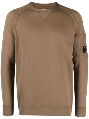 C.P. Company Lens-detail cotton jumper - Brown
