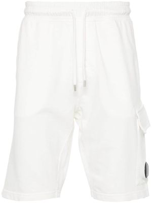 C.P. Company Lens-detail cotton shorts - White