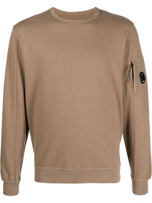 C.P. Company lens-detail cotton sweatshirt - Brown