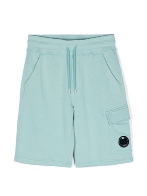 C.P. Company Lens-detail cotton track shorts - Blue