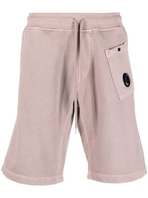 C.P. Company Lens-detail cotton track shorts - Pink