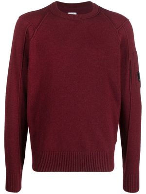 C.P. Company Lens-detail crew neck jumper - Red